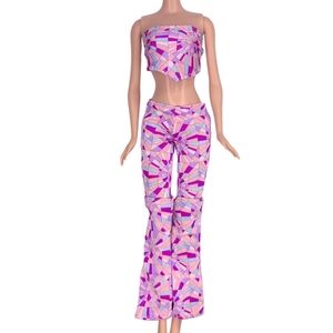 Barbie '00 Jewel Girl Outfit Set Convertible Pants Shorts Bandana Top Vtg #28066
